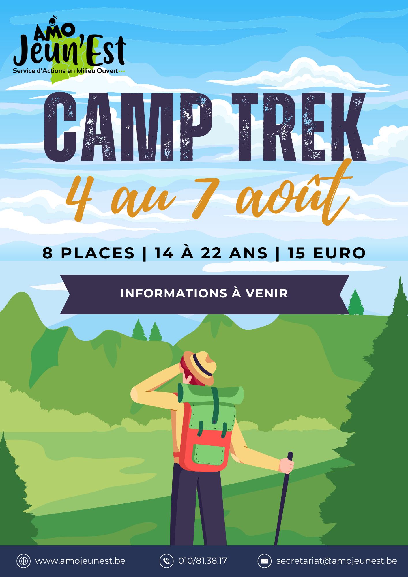 Blue and Green Illustrative Trekking and Camp Poster (2)